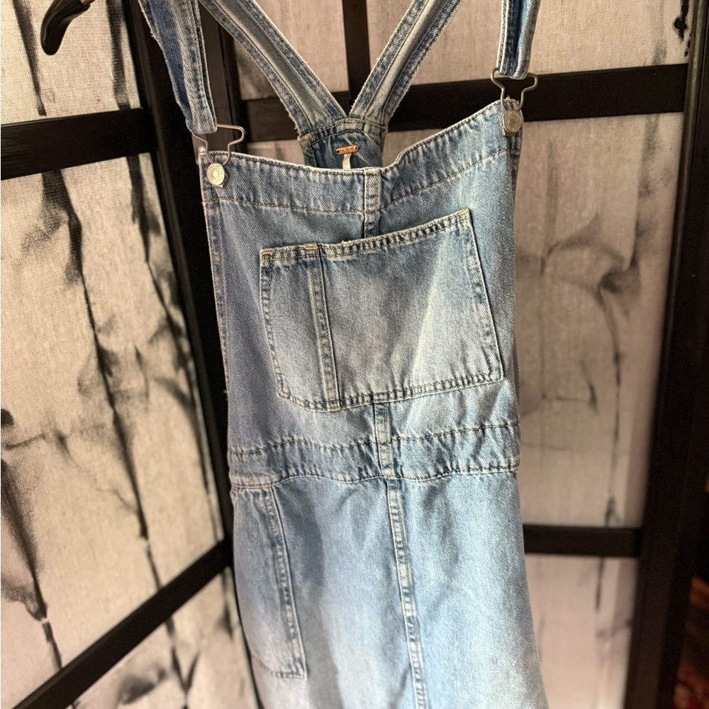 Free People Denim Overall Dress